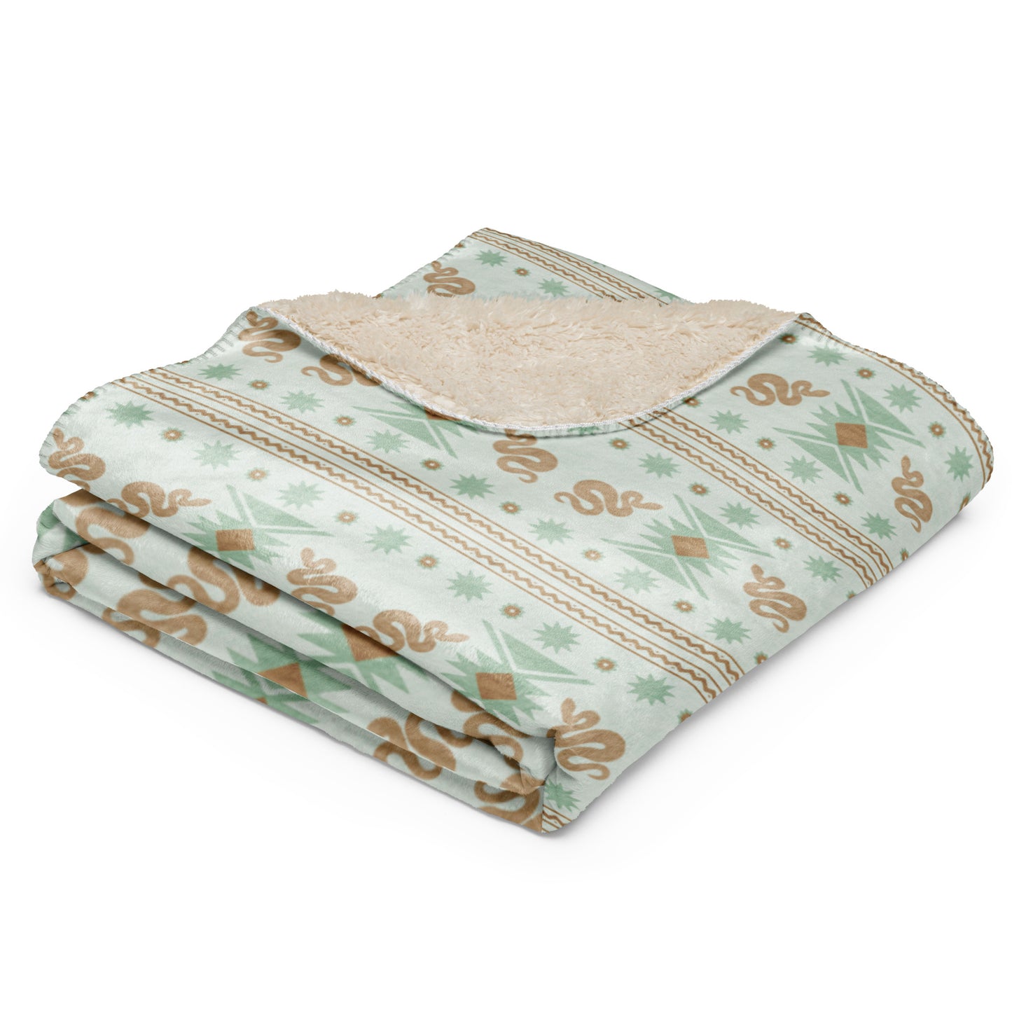 Starlit Mesa Turquoise Mirage Sherpa Blanket | Cozy Plush Throw for Sofa or Bed