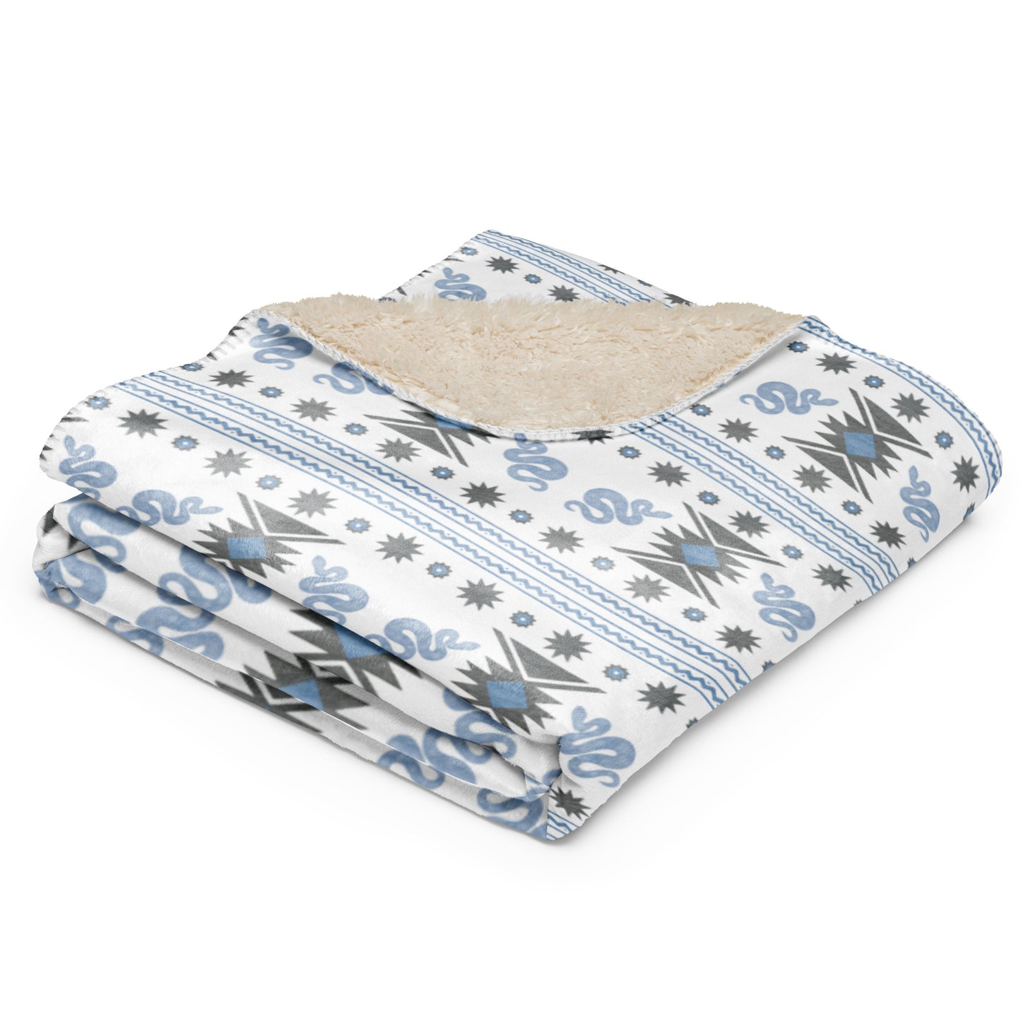 Starlit Mesa Frosted Adobe Sherpa Blanket | Cozy Plush Throw for Sofa or Bed
