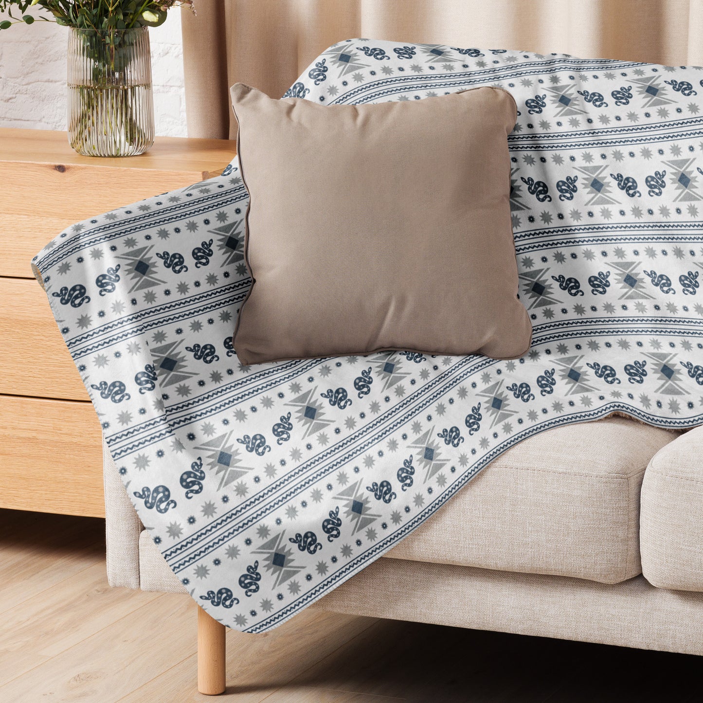 Starlit Mesa Desert Night Sherpa Blanket | Cozy Plush Throw for Sofa or Bed