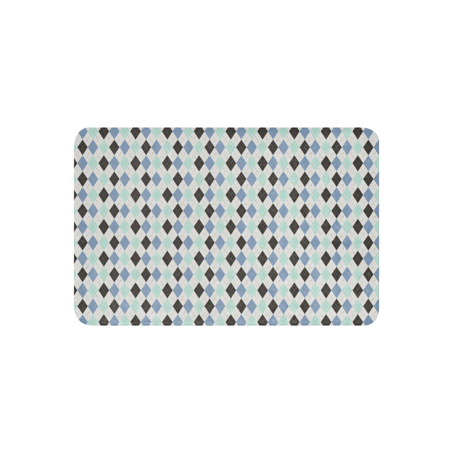 Spooky Spider Argyle Electric Blue Halloween Sherpa Blanket | Cozy Plush Throw for Sofa or Bed