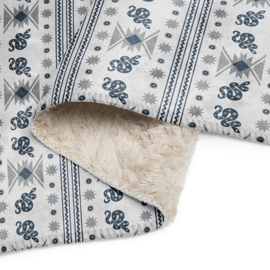 Starlit Mesa Desert Night Sherpa Blanket | Cozy Plush Throw for Sofa or Bed