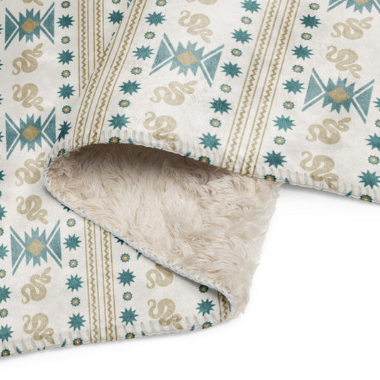 Starlit Mesa Sand Sherpa Blanket | Cozy Plush Throw for Sofa or Bed