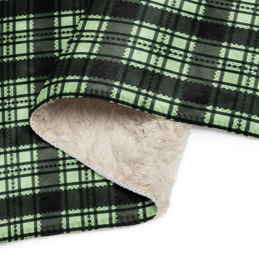 Classic Green Plaid Sherpa Blanket – Holiday Tartan Throw | Heritage Christmas Decor, Cozy Winter Cabin Gift