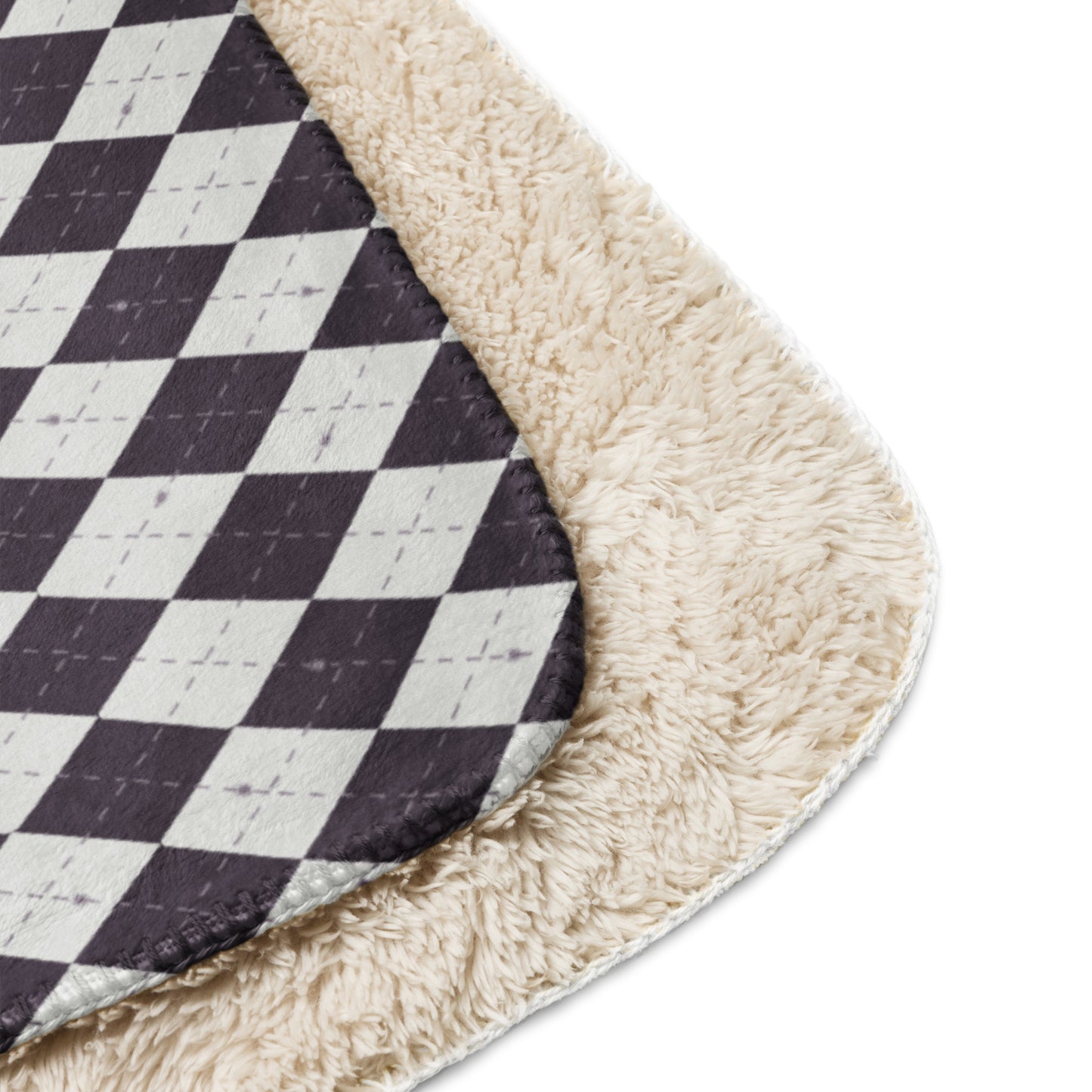 Spooky Spider Argyle Purple Potion Halloween Sherpa Blanket | Cozy Plush Throw for Sofa or Bed