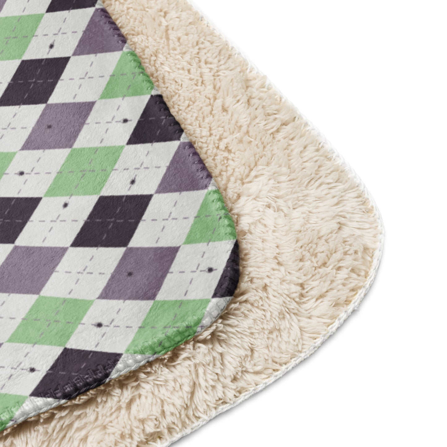 Spooky Spider Argyle Retro Neon Halloween Sherpa Blanket | Cozy Plush Throw for Sofa or Bed
