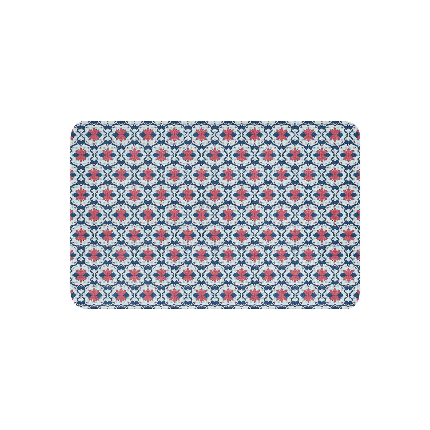 Scandinavian Christmas Poinsettia Sherpa Blanket – Red & Navy Folk Floral Throw | Cozy Nordic Holiday Decor, Luxury Winter Gift