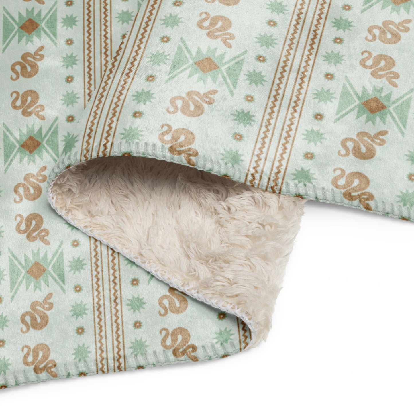 Starlit Mesa Turquoise Mirage Sherpa Blanket | Cozy Plush Throw for Sofa or Bed