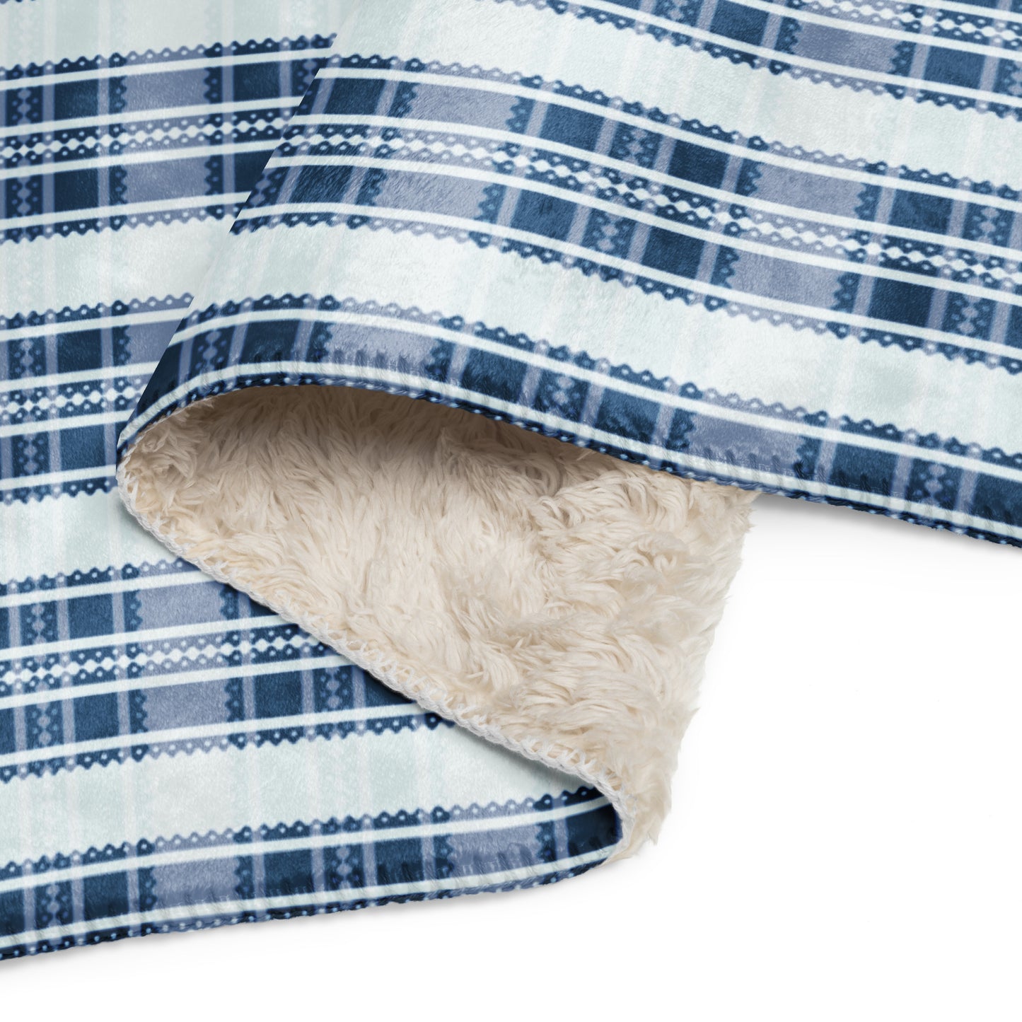 Classic Blue Plaid Sherpa Blanket - Holiday Tartan Throw | Heritage Christmas Decor, Cozy Winter Cabin Gift