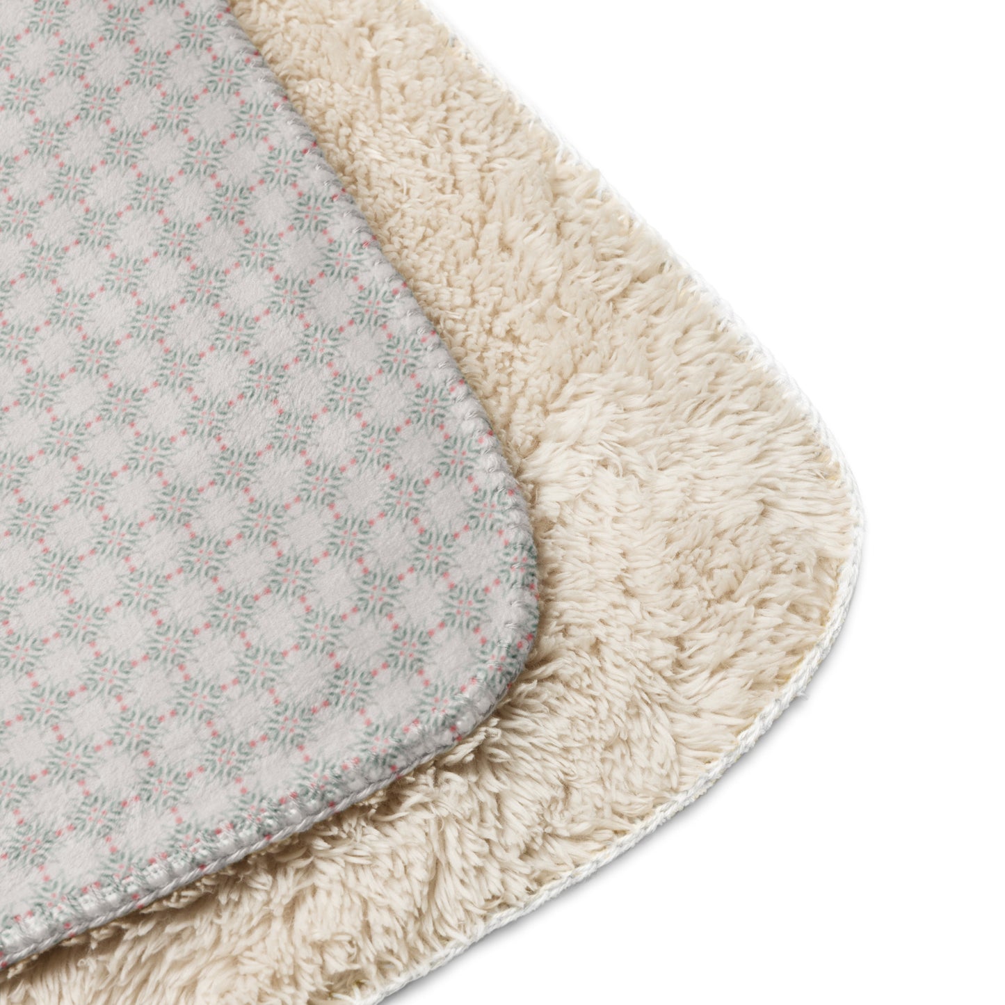 Nordic Neutral Floral Sherpa Blanket | Cozy Plush Throw for Sofa or Bed