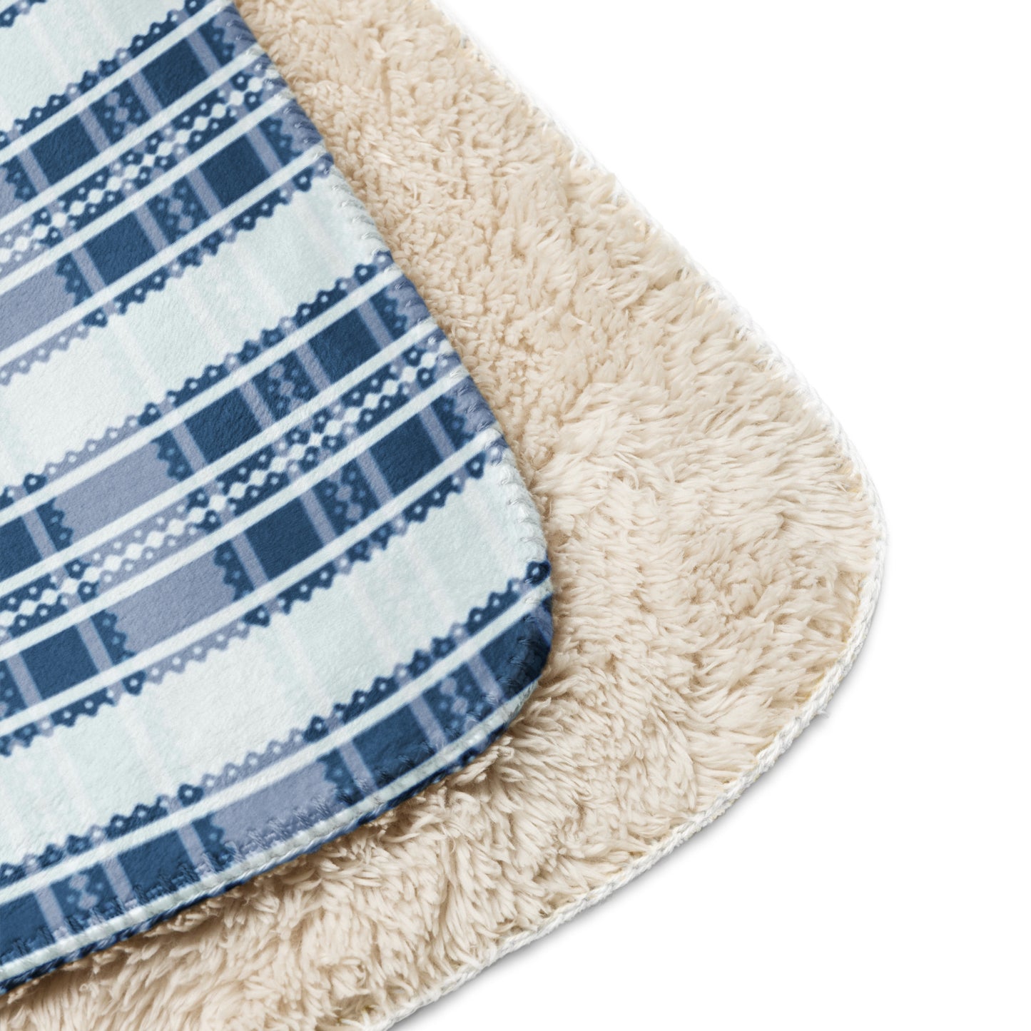 Classic Blue Plaid Sherpa Blanket - Holiday Tartan Throw | Heritage Christmas Decor, Cozy Winter Cabin Gift