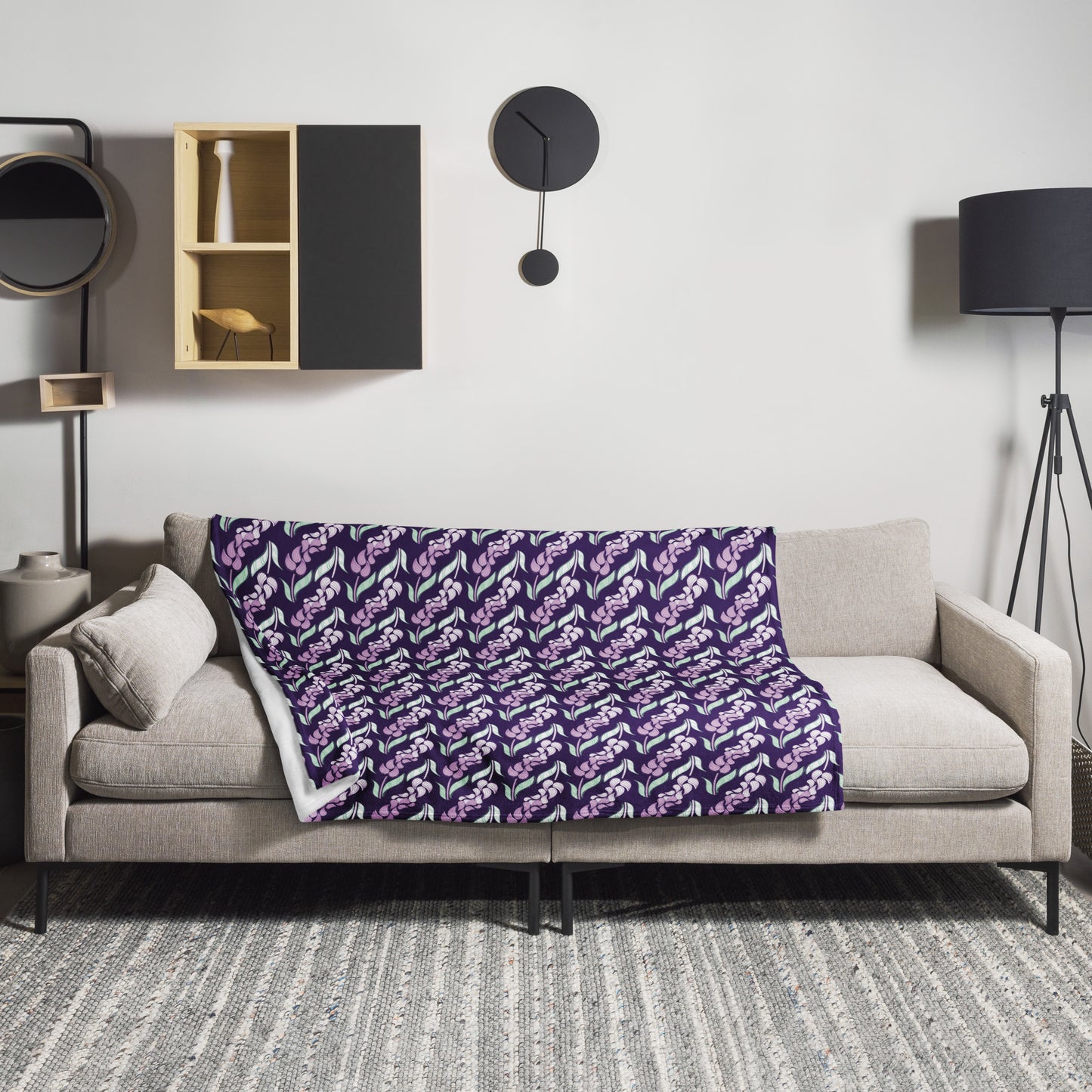 Bold Purple Lavender Throw Blanket | 50" x 60" | Soft Silk Touch Blanket
