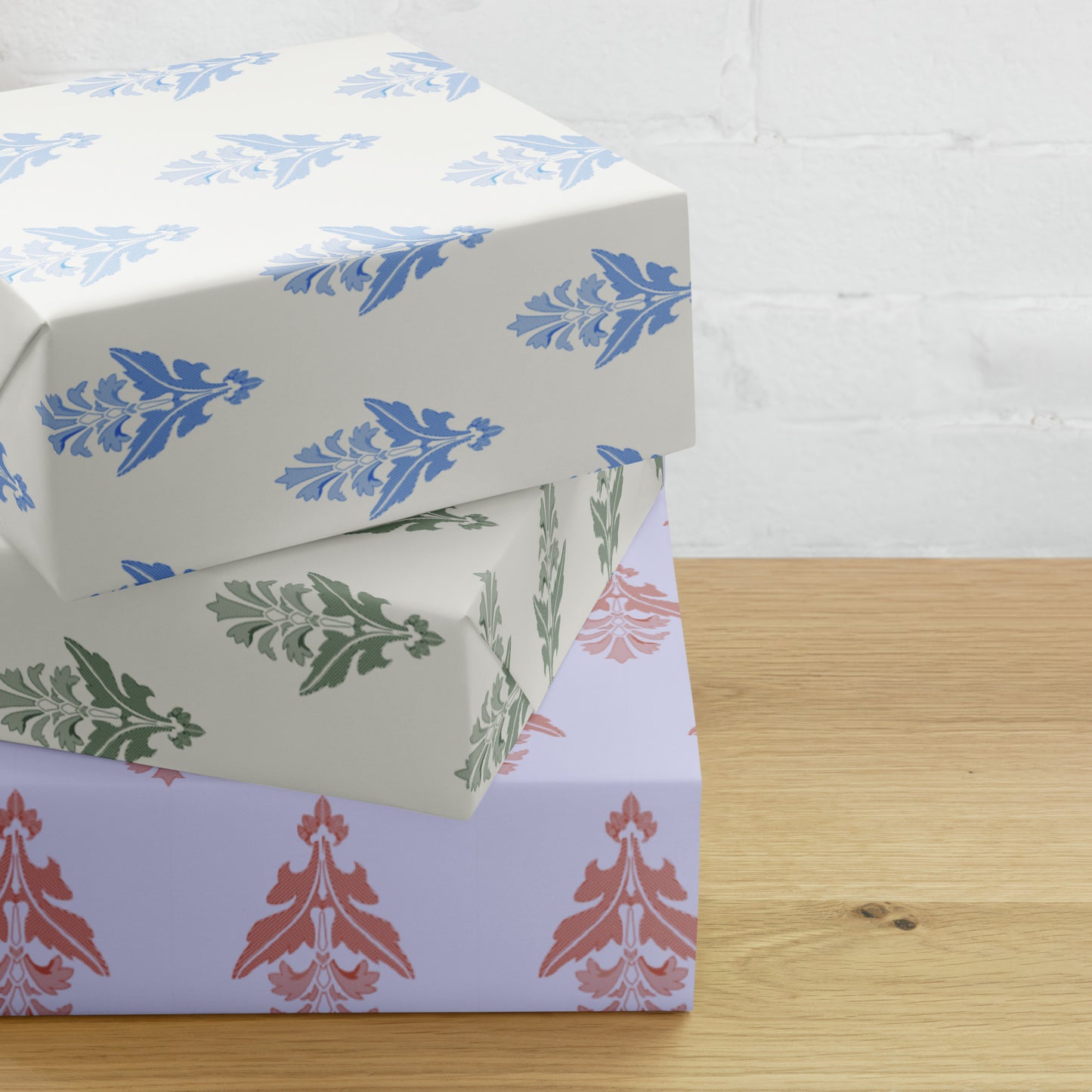 Nouveau Damask Romance Pastels Matte Gift Wrap | Birthdays, Weddings & Special Occasions | Set of 3