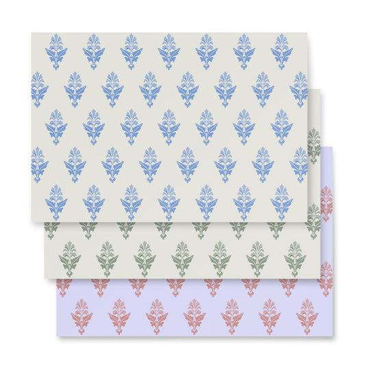Nouveau Damask Romance Pastels Matte Gift Wrap | Birthdays, Weddings & Special Occasions | Set of 3